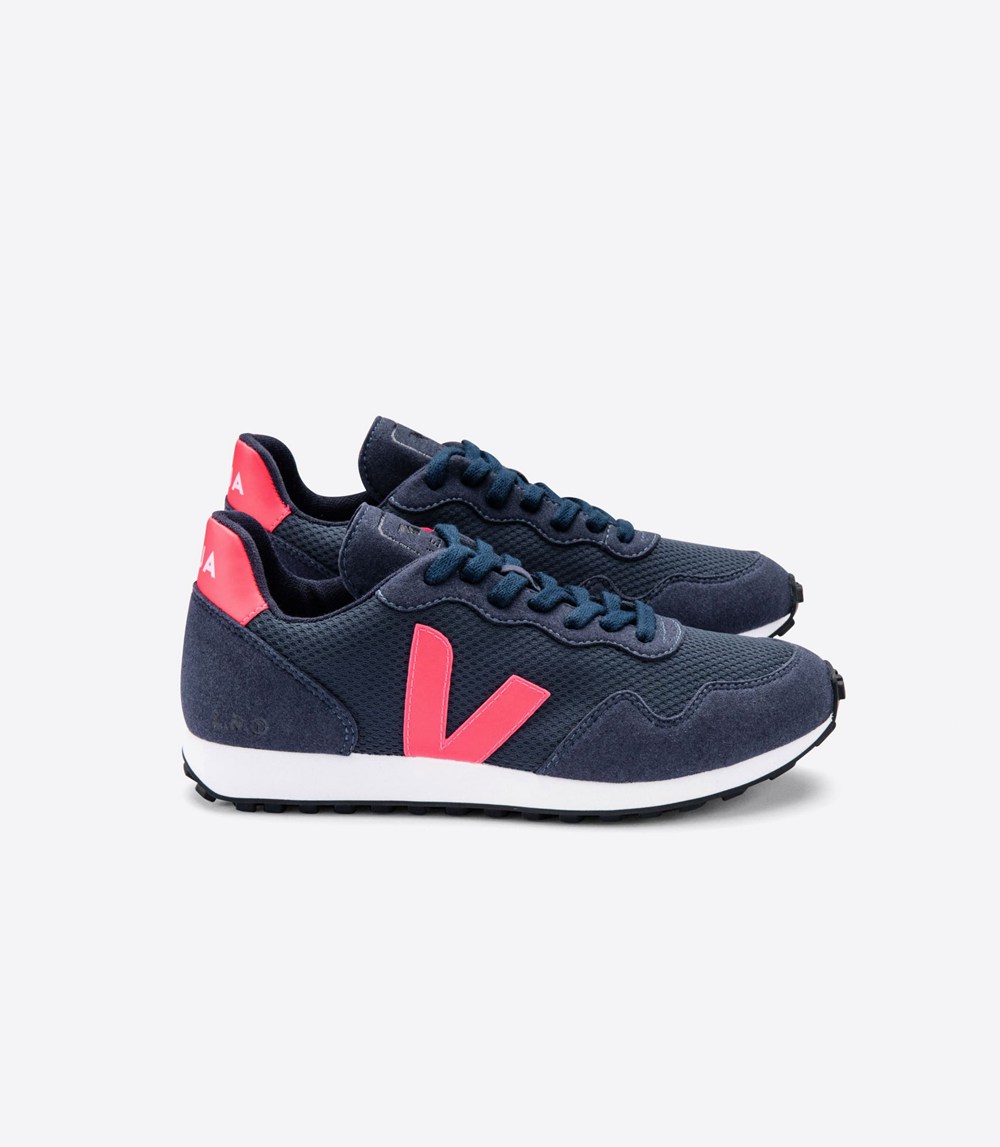 Veja Trainers Womens Navy/Pink - Sdu Nautico - YAGE-47610